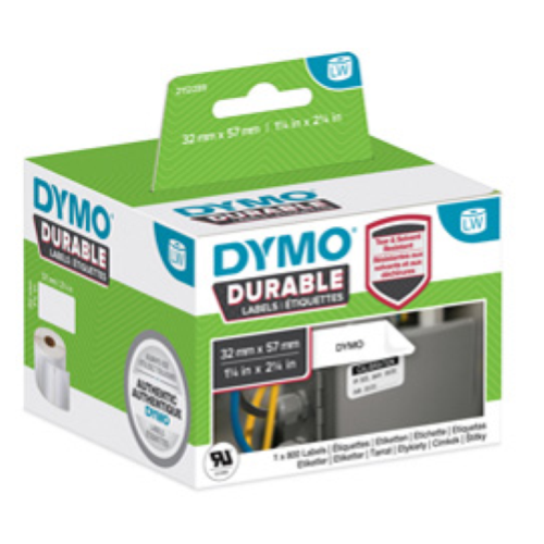 Rotolo 800 etichette LW Durable 1933084 - 57 x 32 mm - PP - bianco - Dymo